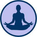a person sitting in lotus position denoting harmony